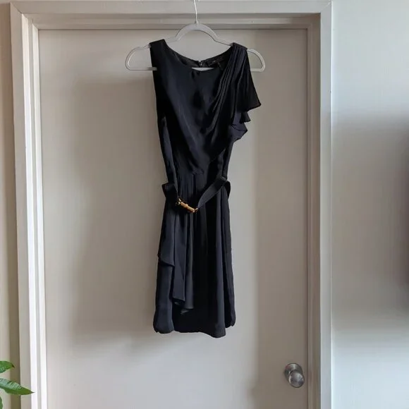 Silk BCBG Maxazria black dress size 6 - Picture 3 of 15